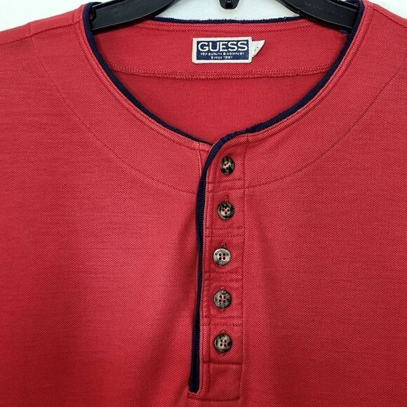 Vintage Guess Henley Shirt Size Large - Picture 3 of 6